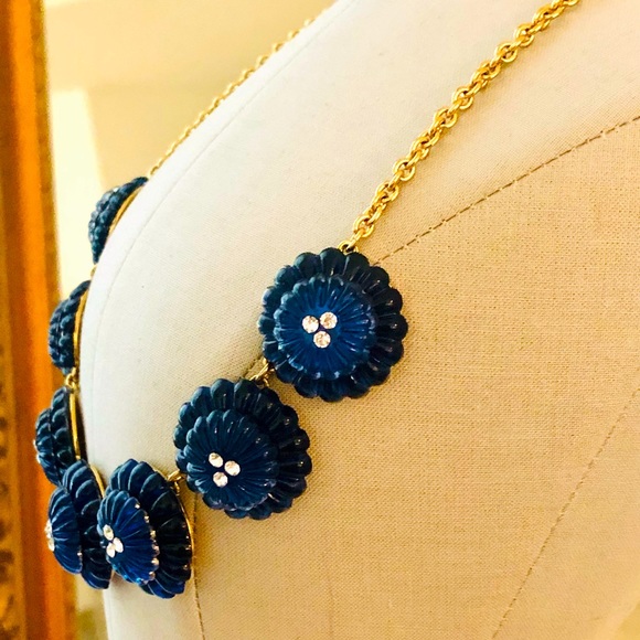 Vintage Ann Taylor Statement Blue Necklace - Picture 9 of 12